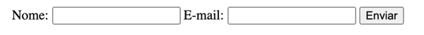 O form ficará assim: bem simples e sem CSS.